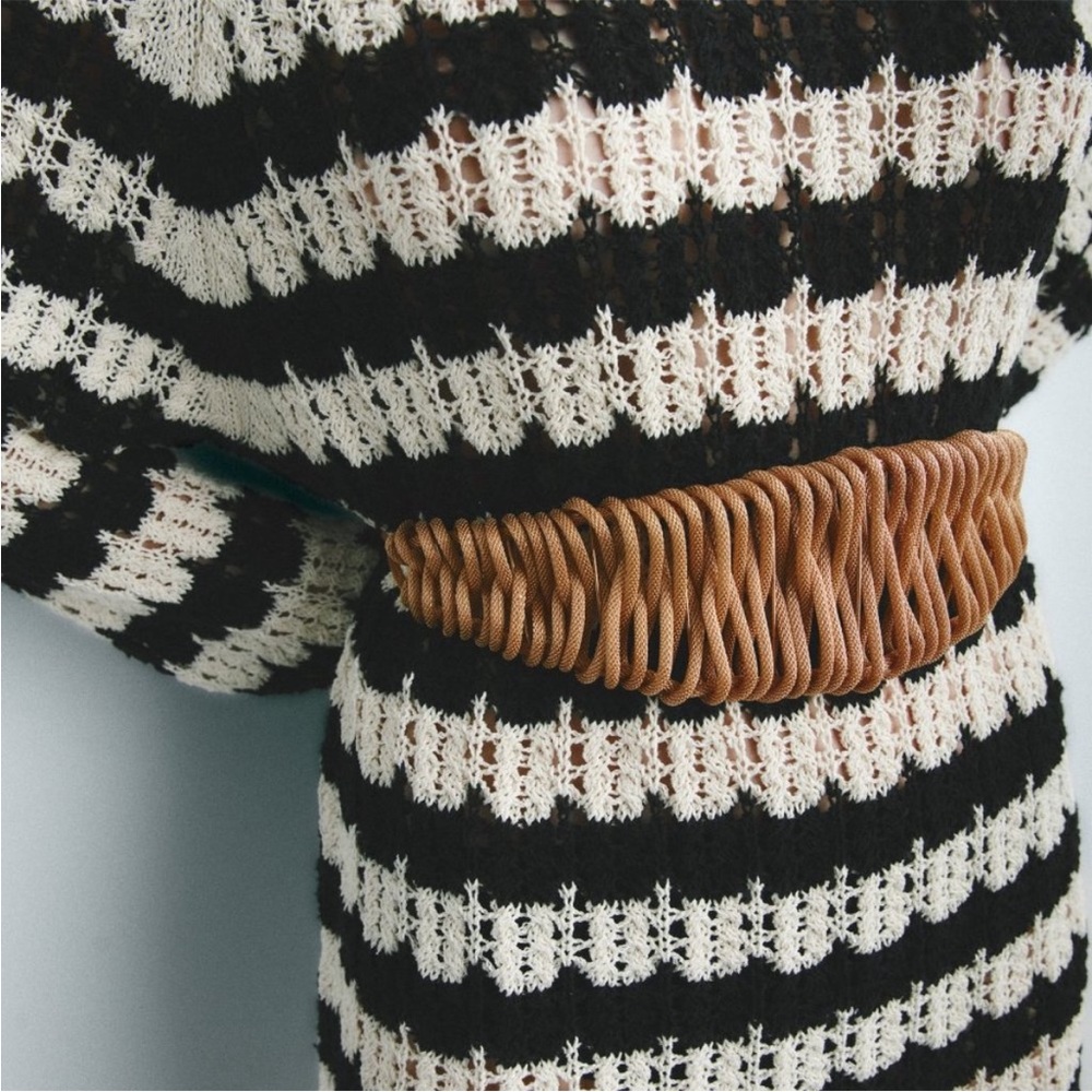 ZARA GOLD WOVEN METAL BELT GOLDEN - REF. 4736/252/303 SIZE 30
